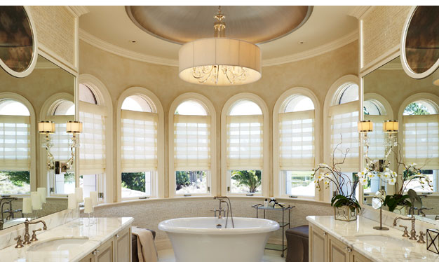 Roman woven wood shades