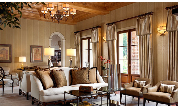 Top tacked side panels, soft sash valances, Window Treatment